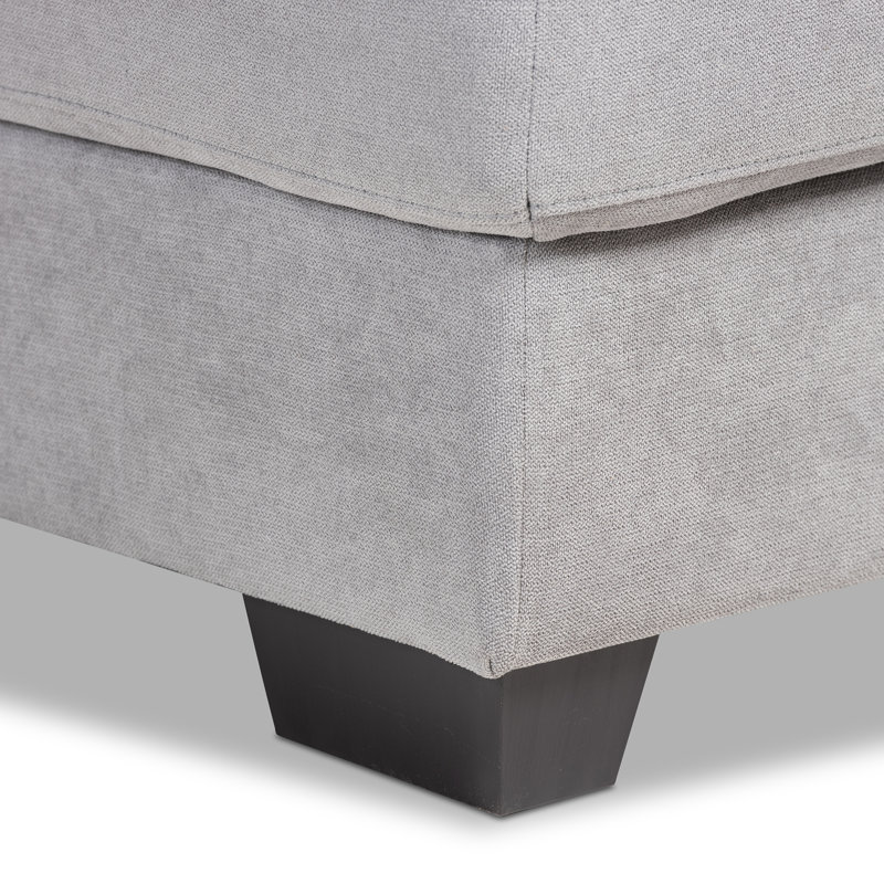 Aminata Upholstered L-Shaped Sectional, Light Gray, Right Hand Facing