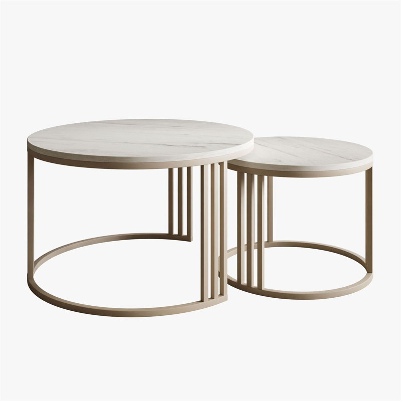 Frame Coffee Table, Grey, Marble