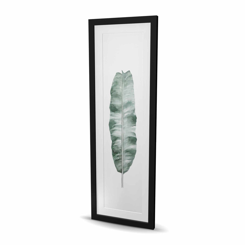 Feuille de bananier - décor imprimé mat vert minimaliste encadré