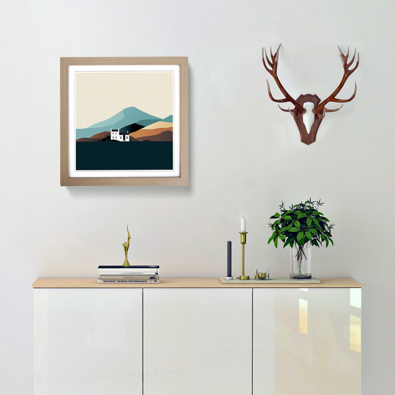 Scotland Minimalism No.2 - Framed Print, Oak