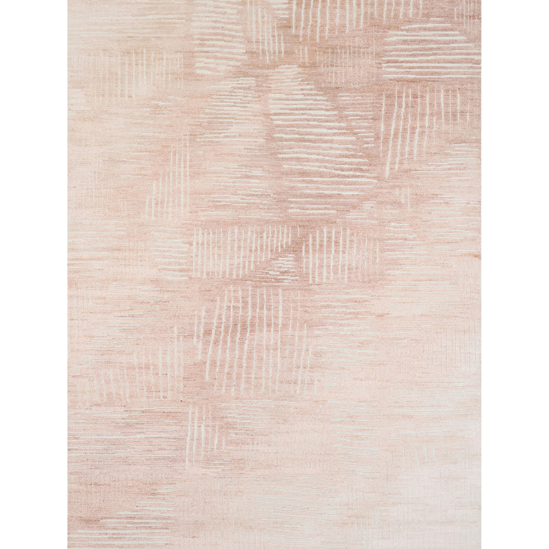 Hand Knotted Area Rug in Copper And Brown, Rectangle 6' x 9'