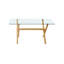 Mose Glass Top Metal Base Dining Table