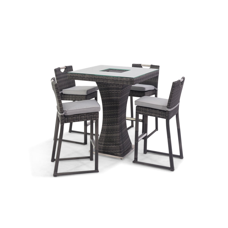 Mcdonagh 4 - Person Dining Set, Grey