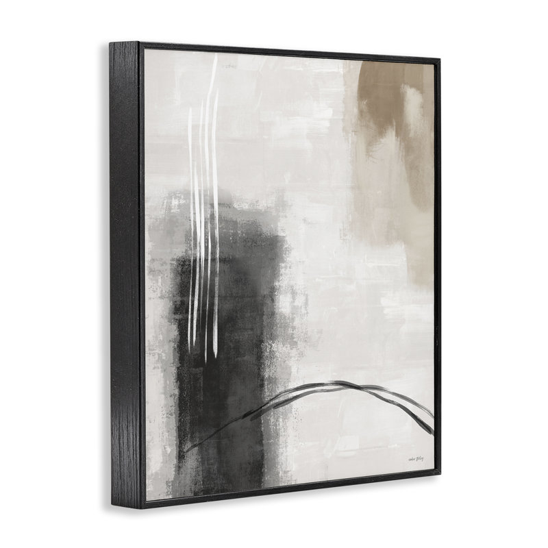 Estampe numérique grise et brun clair, dessin par Amber Sterling, H 14 po x l 11 po, Giclée encadrée noir minuit