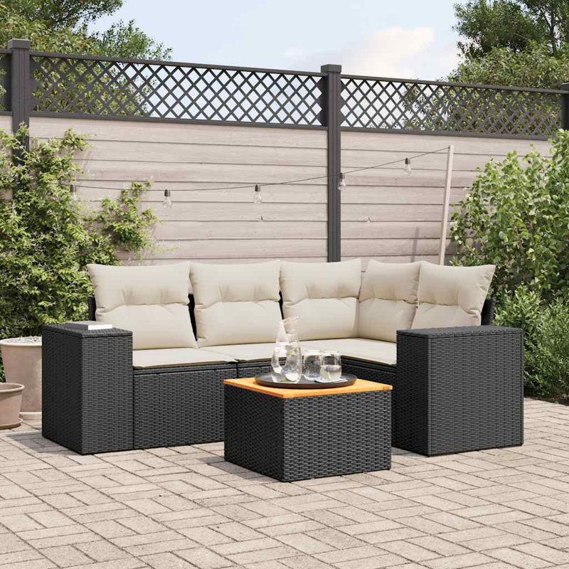 Ensemble de canapé de jardin Vidaxl, Noir