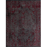 Gray/Red Oriental Luxury Area Rug