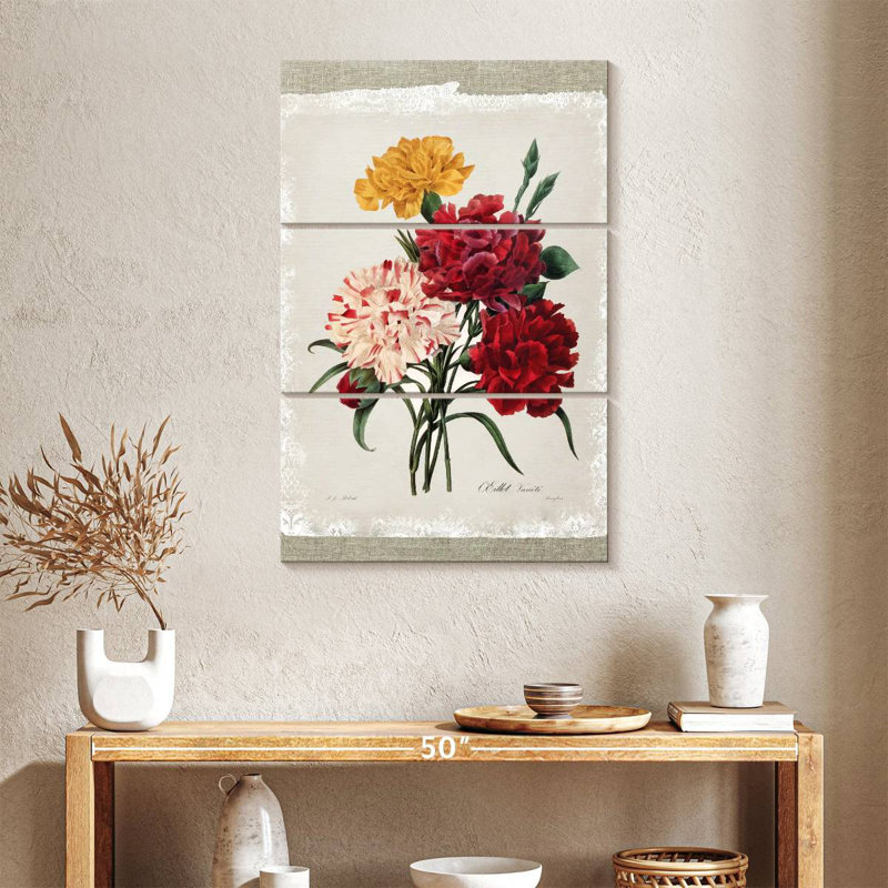 Botanical Bouquet Carnations, 38" H x 24" W