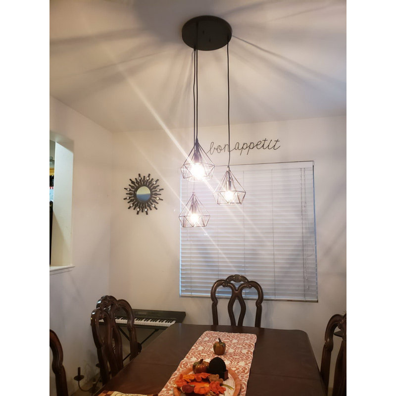 Luminaire suspendu géométrique 3 lumières grappe Breedlove