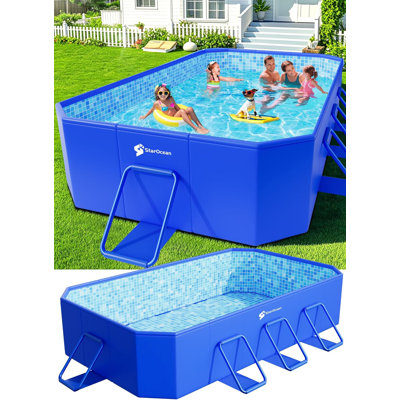 Foldable Pool,Large Non-Inflatable Swimming Pool For Kids,Adult Collapsible Pools Hard Plastic Shell