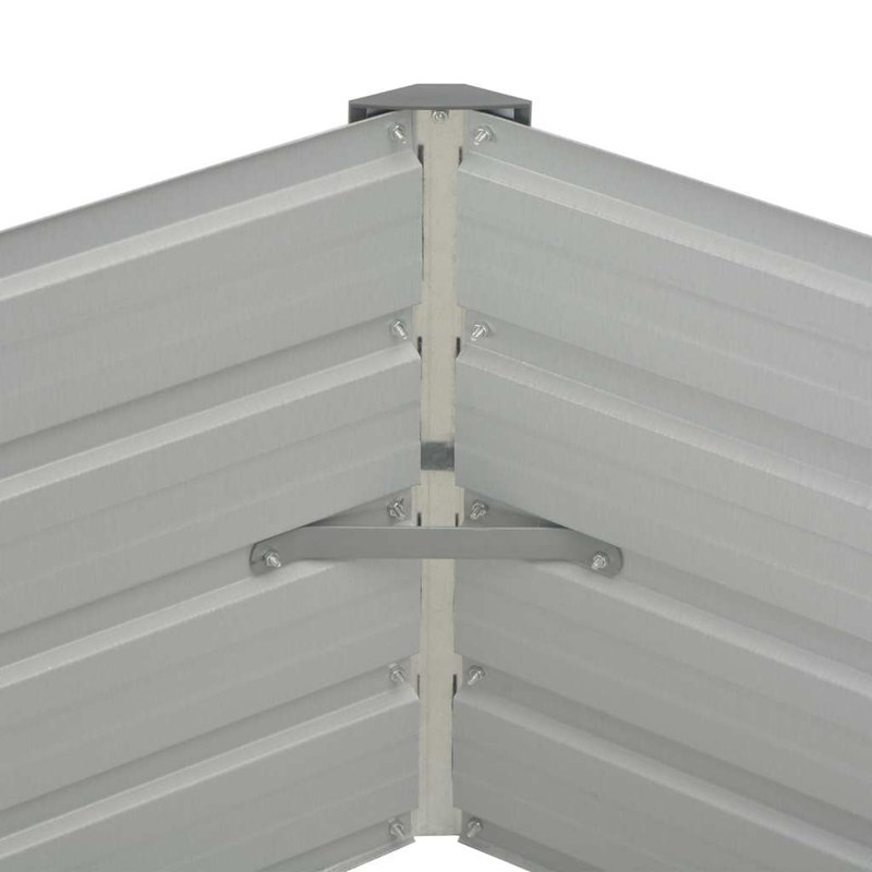 Lit de jardin surélevé vidaXL en acier galvanisé brun 50,8 x 50,8 x 17,7 po, Marron