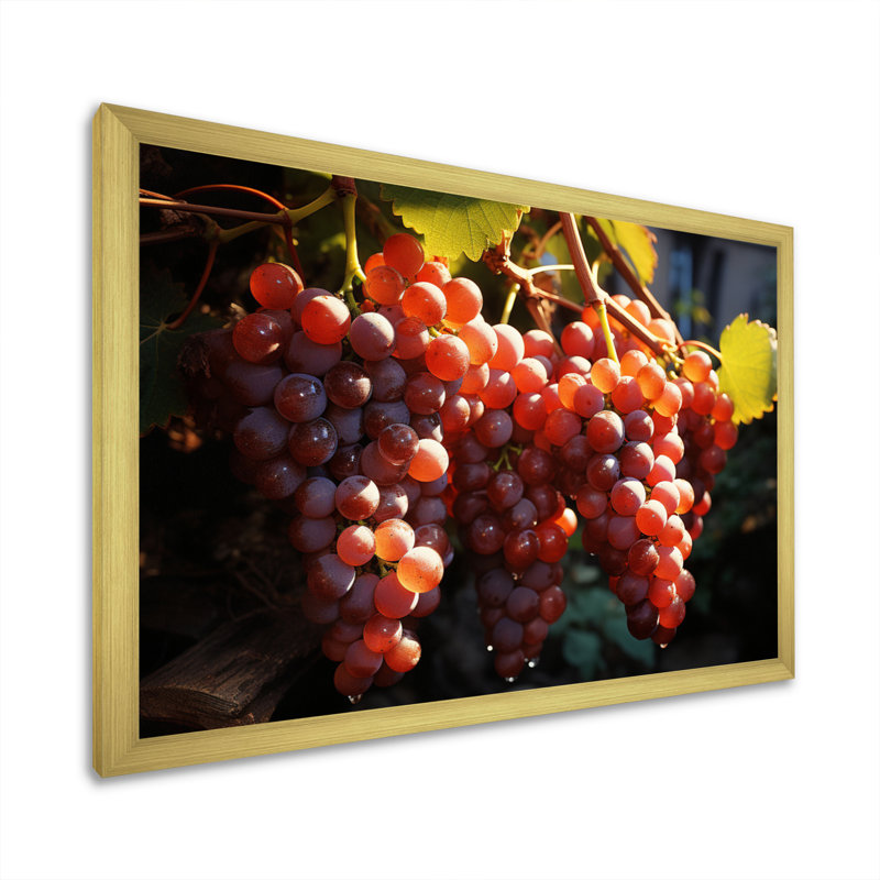 Scenic Vineyard Golden Harvest, Cadre doré à une seule photo, H 34 po x l 44 po x P 1,5 po