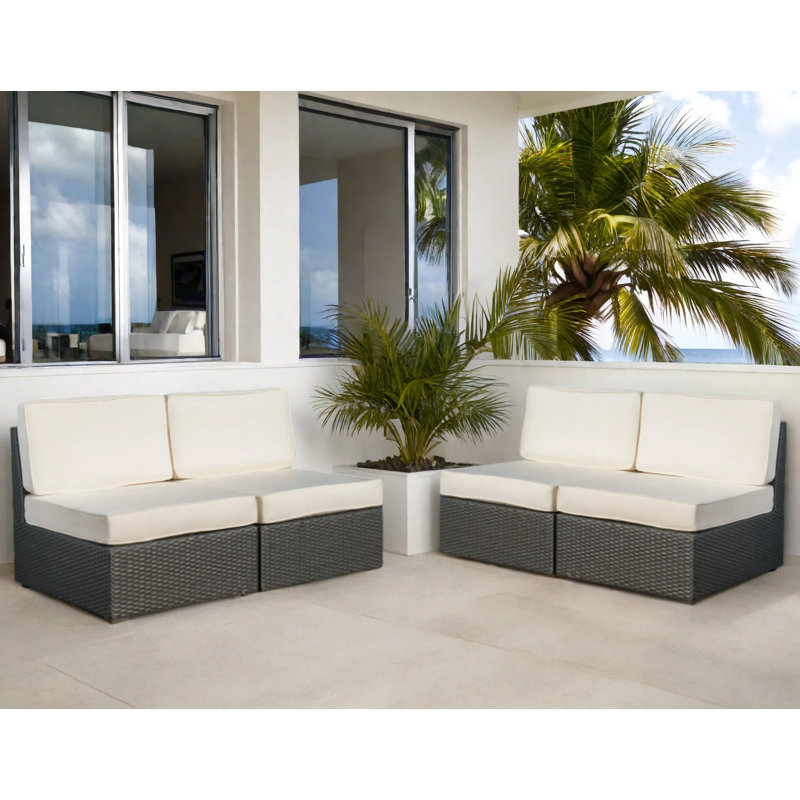 Canapé modulaire d'extérieur en osier 4 pièces Monterra