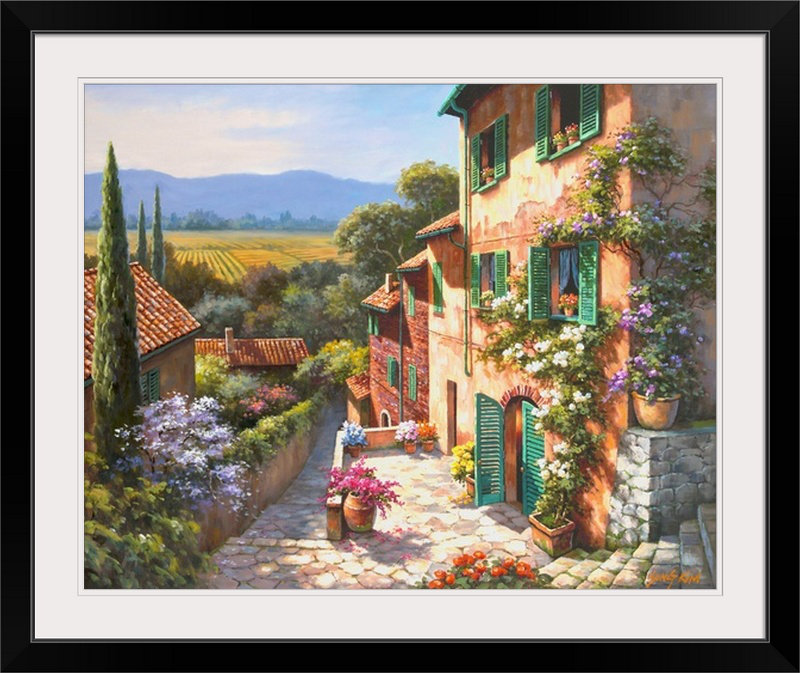 «Spring in the Valley» Sung Kim, reproduction d'art, Cadre noir, H 20 po x l 23 po x p 1 po