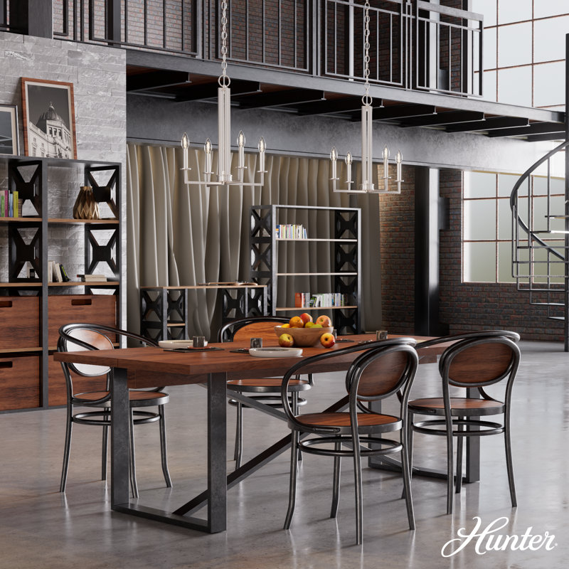 Bearden Industrial Edge 4-Light Brushed Nickel Pendant