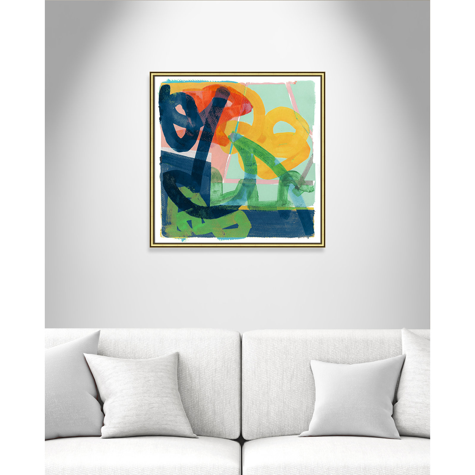 Link by Cartissi - Picture Frame Painting, Gold Framed, 28.75" H x 28.75" W x 0.88" D