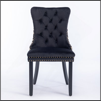 Luxurious Velvet Upholstered Dining Chair Set With High Backrest And Solid Wood Legs, Offering Superior Comfort And Elegant Style.