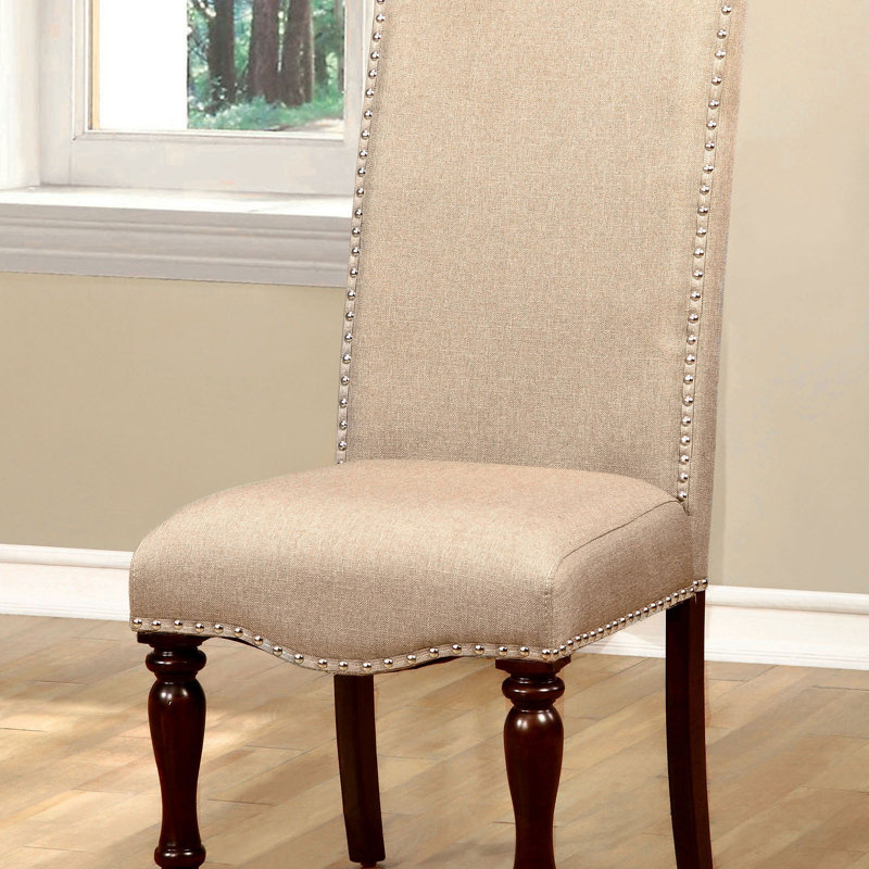 Meagan 19.25'' H Upholstered Cherry Side Chair