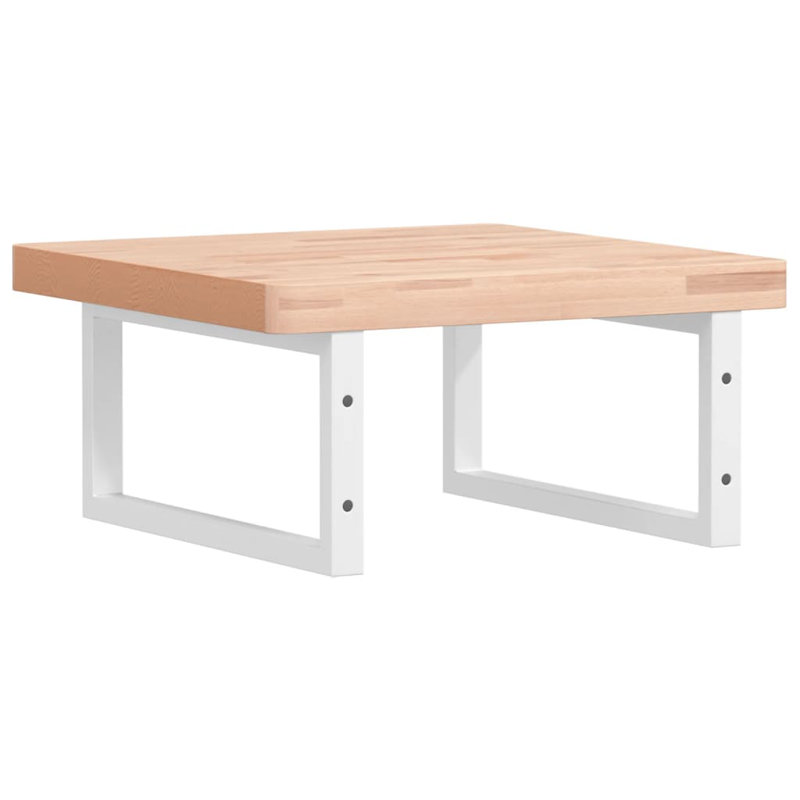 Arvester 50cm Solid Wood Bathroom Vanity Top, Beech/White