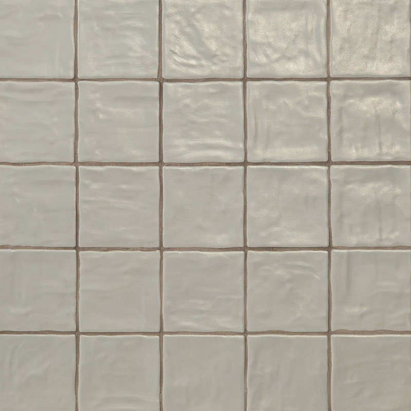 Rava Willow 4 in. x 4 in. Zellige Look Satin Ceramic Wall Tile, Willow