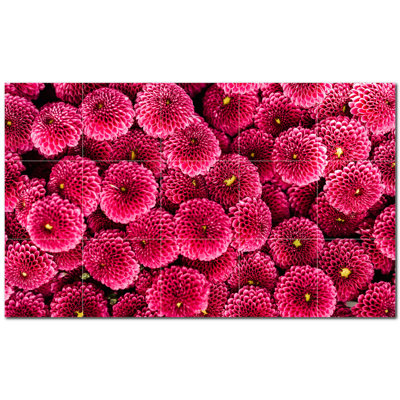 36"" x 60"" Ceramic Flowers Photo Decorative Mural Tile PT500642: 12"" x 12"" (Set of 15) -  Picture-Tiles.com, PT500642-35XL