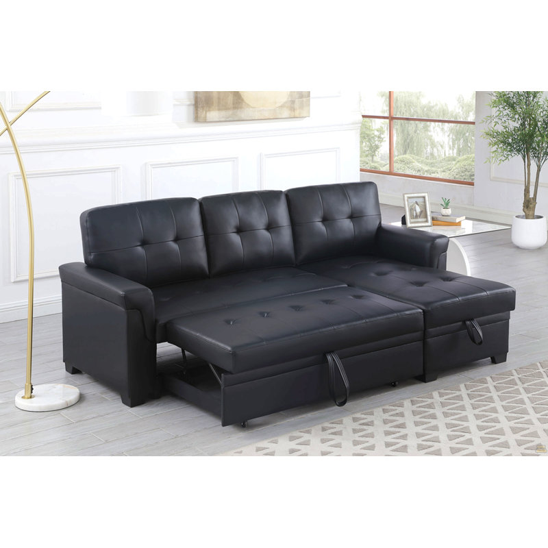 Canapé-lit modulaire réversible en cuir Vegan