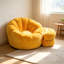 Fauteuil à billes Fluffy ound avec repose-pieds, canapé-lit très confortable-1021310383