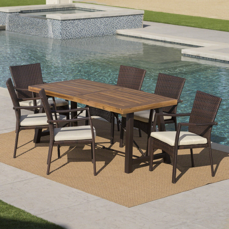 Avebury Rectangular 6 - Person 70'' Long Dining Set with Cushions