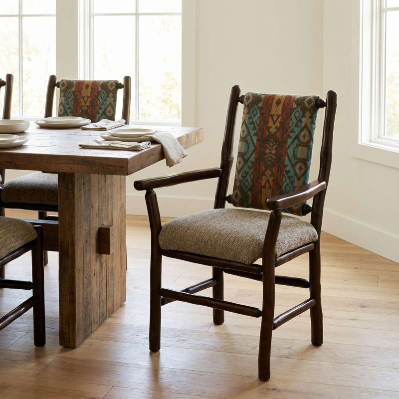 Fauteuil à dossier tapissier Fireside Lodge Hickory - tissu standard, Polyester brun diligence