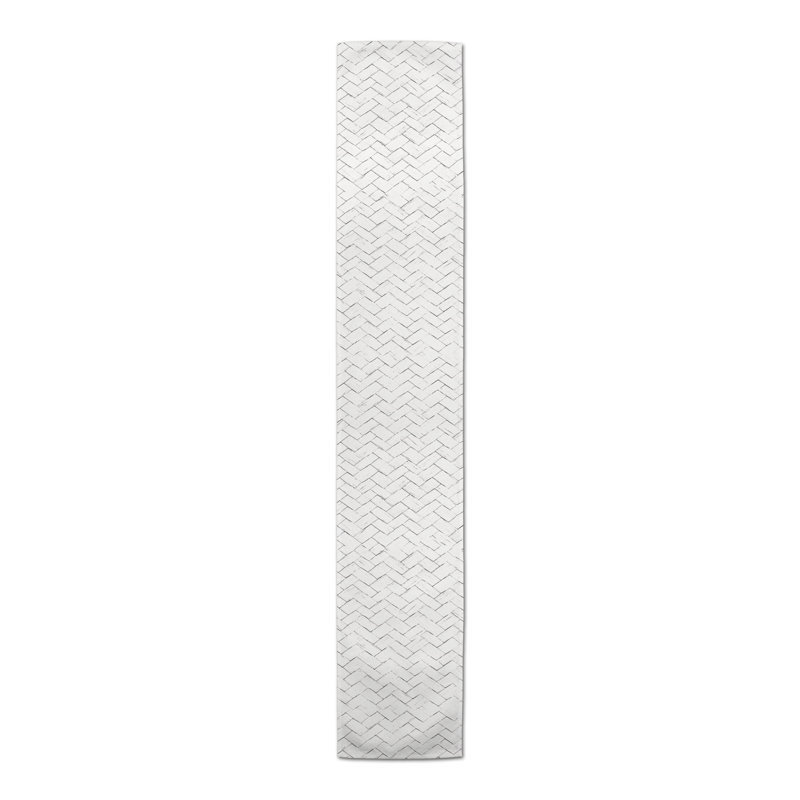 Chemin de table tissé à texture 5, Blanc, L 90 po