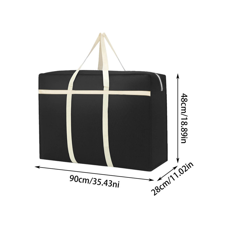  Large Storage Bags Heavy Duty Packing Moving Bags, Clothes Storage Bins Portable Storage Containers with Reinforced Handles for Clothing, Sweater, Comforter, Bedding, Black