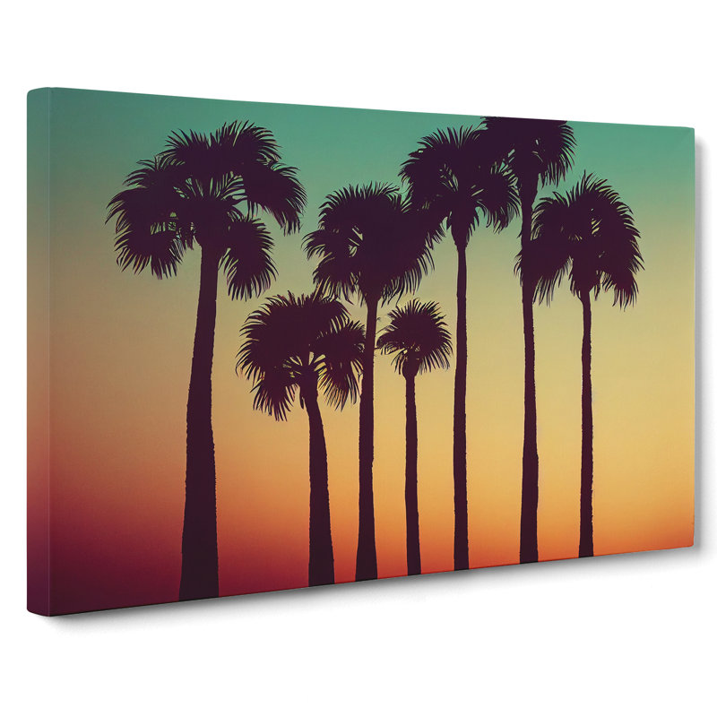 Sparkling Palm Trees - Wrapped Canvas, 35cm H x 50cm W x 3cm D
