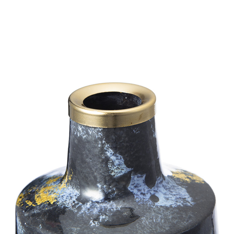 Vase de table en verre doré / bleu 14,6 "