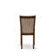 Cet ensemble de cuisine de 5 pièces comprend une table de salle à manger à piédestal et 4 chaises de salle à manger en tissu de lin brun clair avec dossier rembourré - Noyer antique-236958582-236958587-266354686