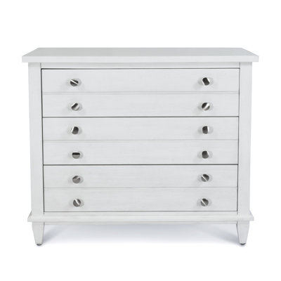 Point Breeze - 3 Drawer Bachelor's Chest - Fresh White with Soft Grey Glaze Finish