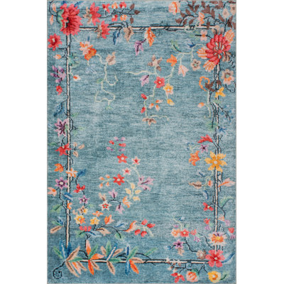  Liorena Traditional Floral Washable Rug