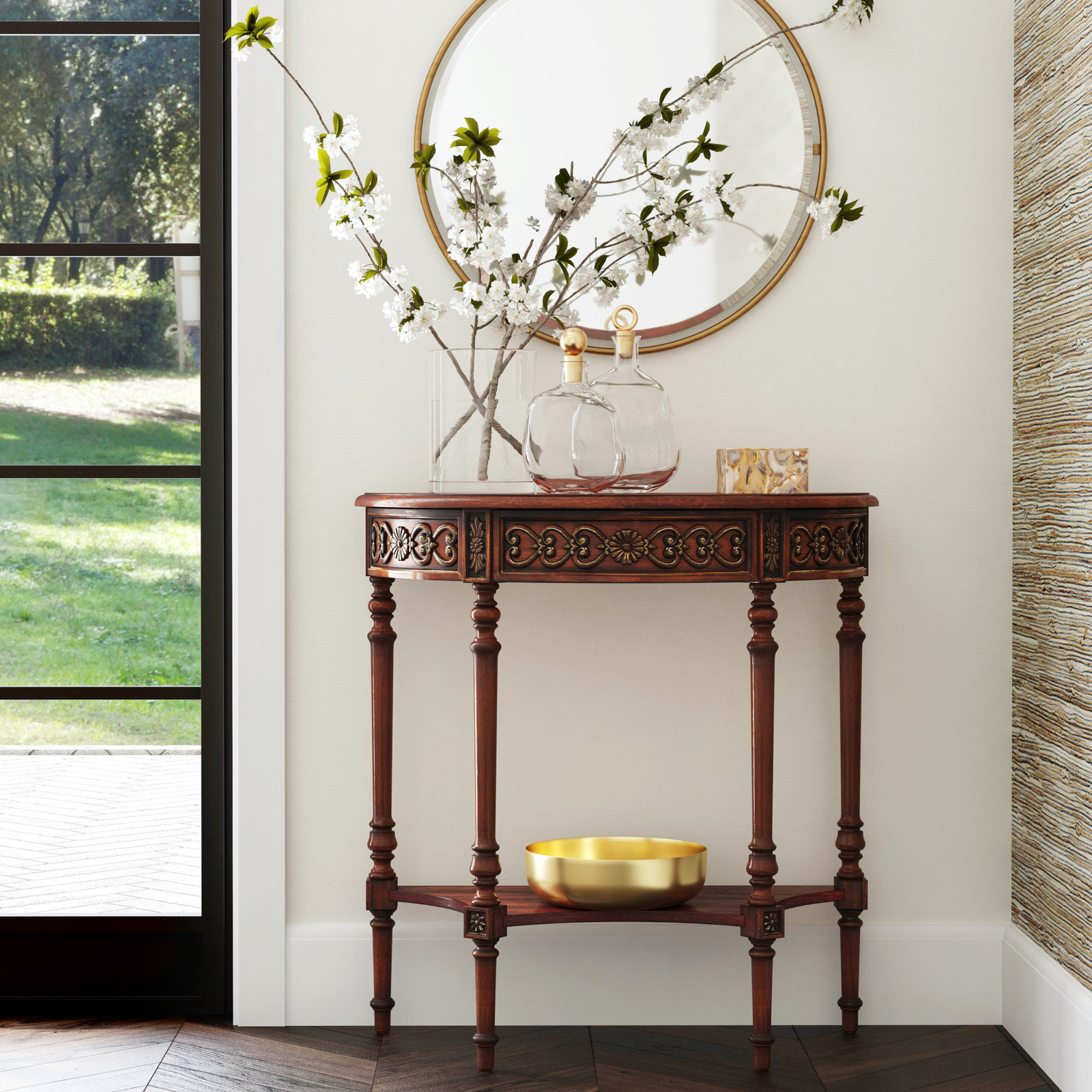 Artjom 30'' Console Table, Dark Cherry