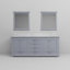 Meuble-lavabo double gris foncé 80 po X P 22 po D, plateau en marbre de Carrare et Miroirs