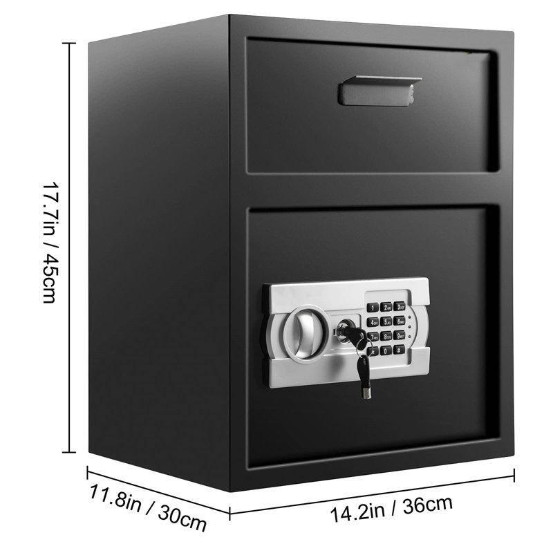 Black Carbon Steel Digital Depository Safe with Deposit Slot