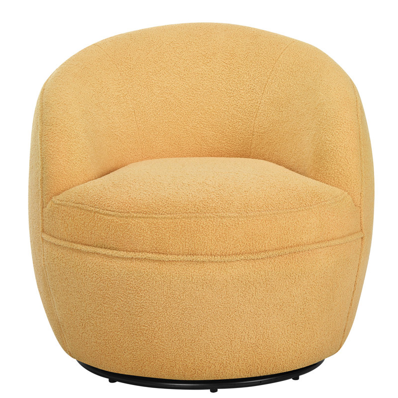 Chaise pivotante jaune 360 avec tissu, conception moderne pour la maison, Jaune