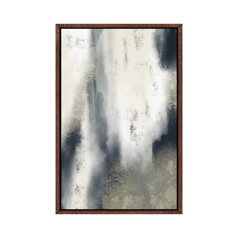 Systematic Obliteration I by Marcus Prime - Painting on Canvas, Classic Brown Wood Framed, 101.6cm H x 66.04cm W x 3.81cm D