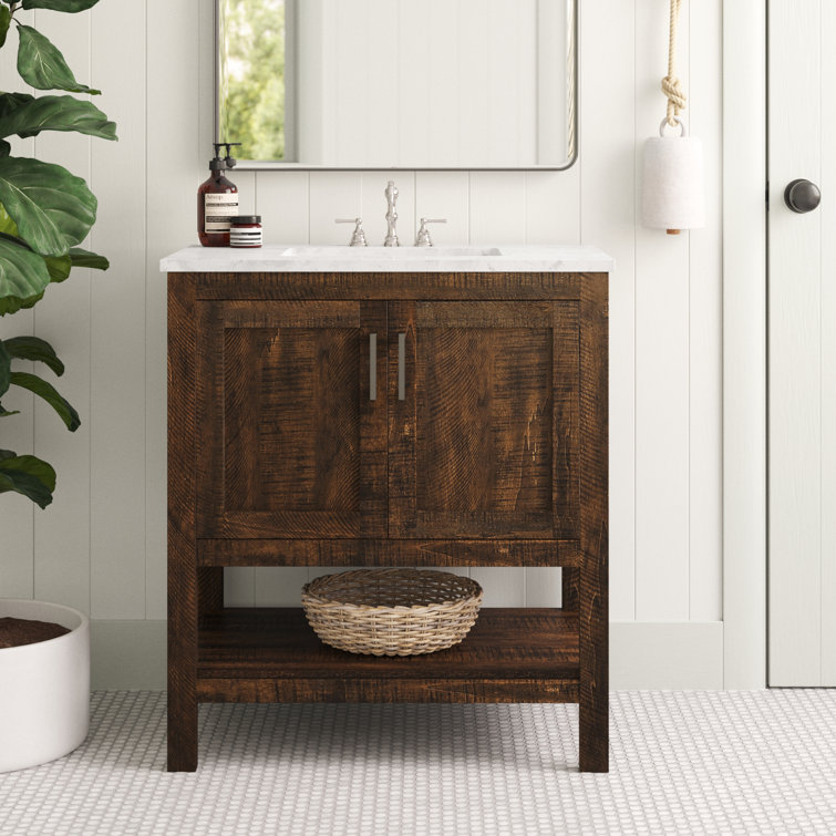 Scottsbluff 30'' Single Bathroom Vanity with Engineered Marble Top