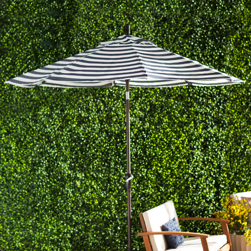Austan 108'' Market Umbrella, Navy White Cabana Stripe
