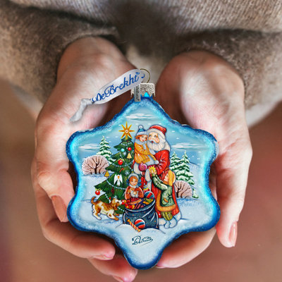 Holiday Splendor 3.5'' Handmade Glass Holiday Shaped Ornament