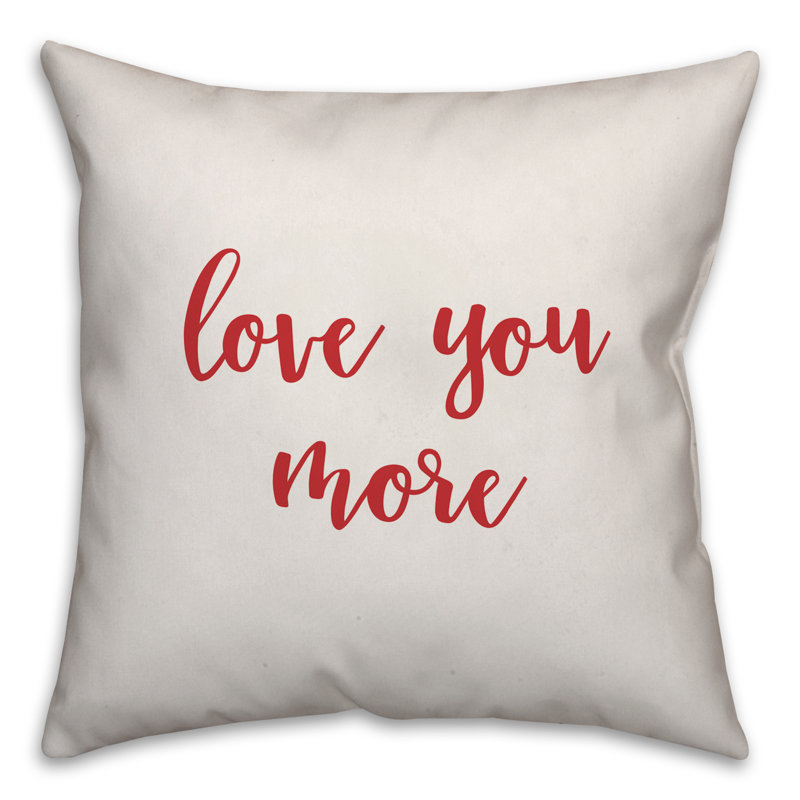 Coussin Love You More, Blanc / rouge, Housse de coussin