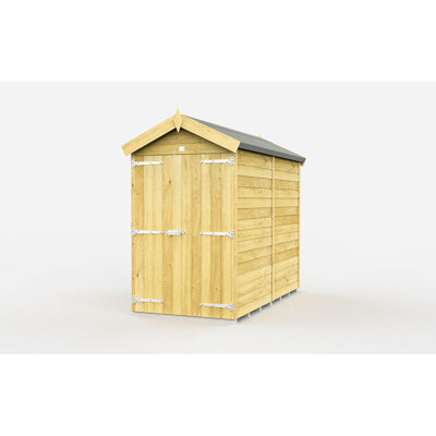 4ft x 7ft Apex Shed - Double Door without Windows