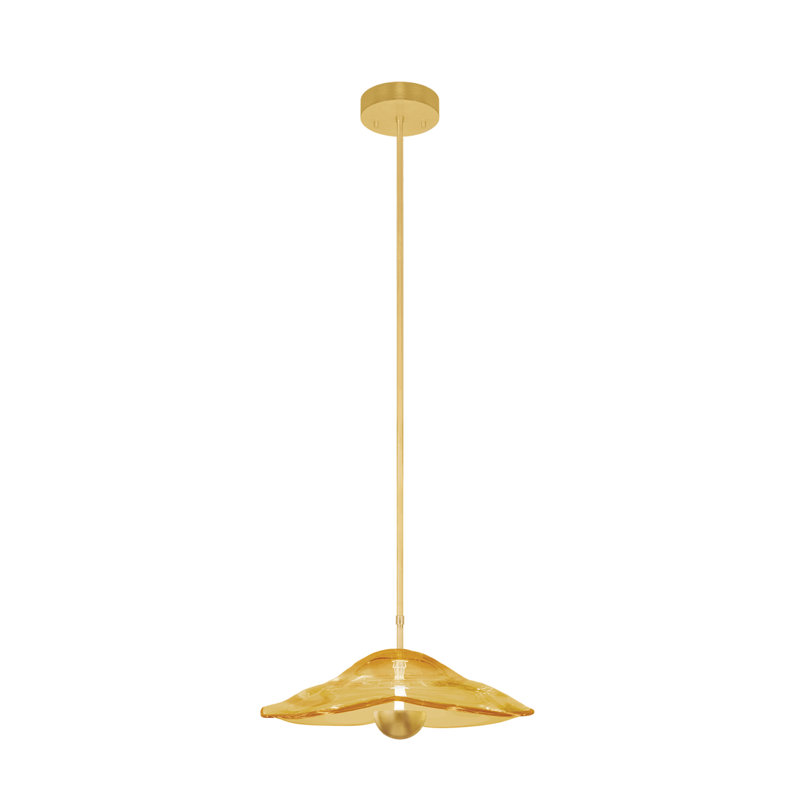 Embark 1 - Light LED Pendant, 78.25" H x 16" W x 16" D, Standard Gold Leaf, Amber