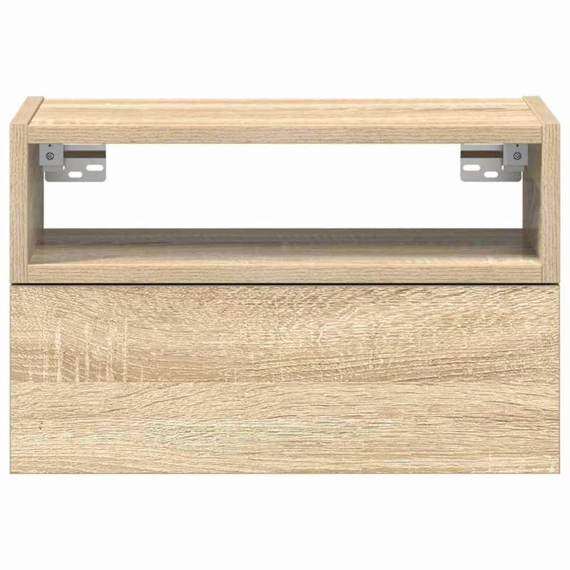 Cabriales 45cm W Manufactured Wood Bedside Table, Sonoma Oak, 1