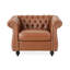 Chaise d’inspiration inspirée, revêtue de tissu d’unité centrale brun avec magnifique bouton capitonné de salon