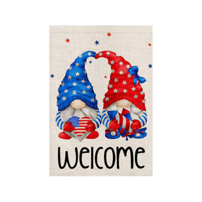 Independence Day Double Sided Garden Flag 45x30cm Patriotic  Americans Flag  Outdoor Yard Porch Decoration For Home