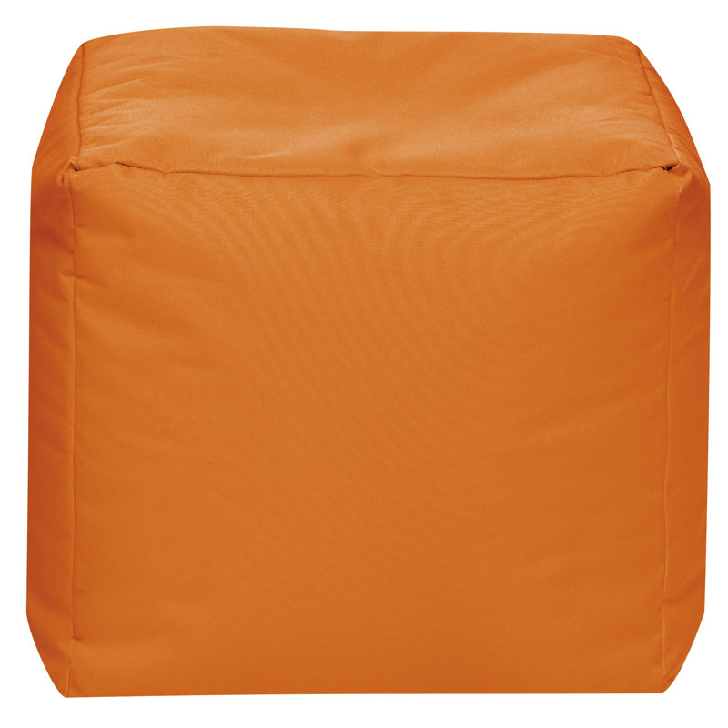  Repose-pieds pouf carré Moseley 16 po, hydrofuge, Mélange de polyester orange